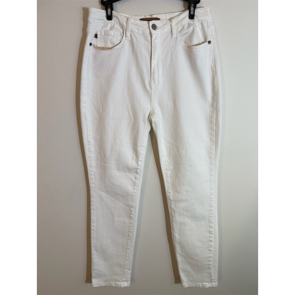 Judy Blue Jeans Womens Size 11 White Skinny Slim Fit Mid Rise Stretch 30